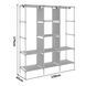 Большой каркасный шкаф, тканевый шкаф Storage Wardrobe 88130 Коричневый (N-14) 01k04p121v2 фото 3