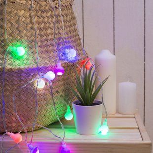 Гирлянда "Нить" 3 м с насадками "Шарики", IP20, прозрачная нить, 20 LED, свечение мульти, фиксинг, 3 х AA 12k01p029 фото