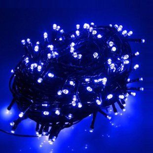 Новогодняя гирлянда черный провод XMAS нить Синий 400 LED (28 метров) 12k01p079v4 фото
