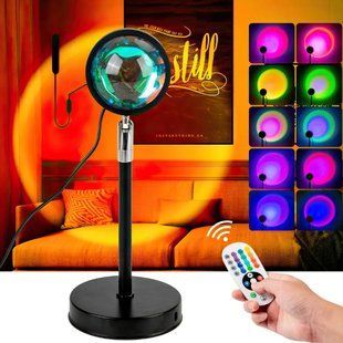 Лампа з ефектом заходу сонця Sunset Lamp 2.0 RGB з пультом, 16 кольорів 11k11p039 фото
