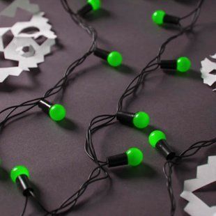 Светодиодная гирлянда &laquo;НИТЬ ШАРИКИ&raquo; 50 led , (черный кабель, зеленый) 12k01p031v3 фото