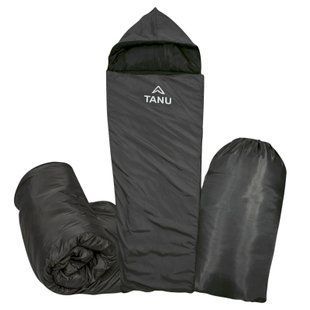 Туристичний портативний термо-набір спальний мішок з подушкою TANU -17С&deg;, 350 г/м2, 215х80 см Чорний (BR) 02k08p024v2 фото