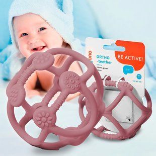 Детский силиконовый ортодонтический прорезыватель для зубов Babyono "Сфера" Розовый (489/02) (SB) 03k17p346v1 фото