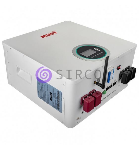 Акумуляторна настінна батарея MUST LP16-24320 25.6 V 200 Ah 7.5KW LiFePO4 (ISML) 11k12p321 фото