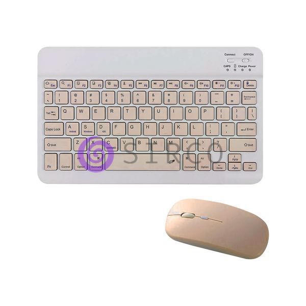 Беспроводная Клавиатура и Мышь Bluetooth на Аккумуляторе Золотая/VEN0330/626 11k07p019 фото