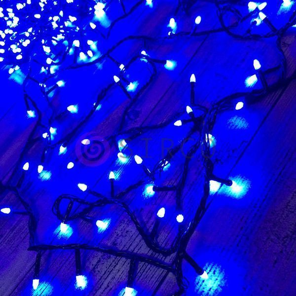 Новогодняя гирлянда черный провод XMAS нить Синий 400 LED (28 метров) 12k01p079v4 фото