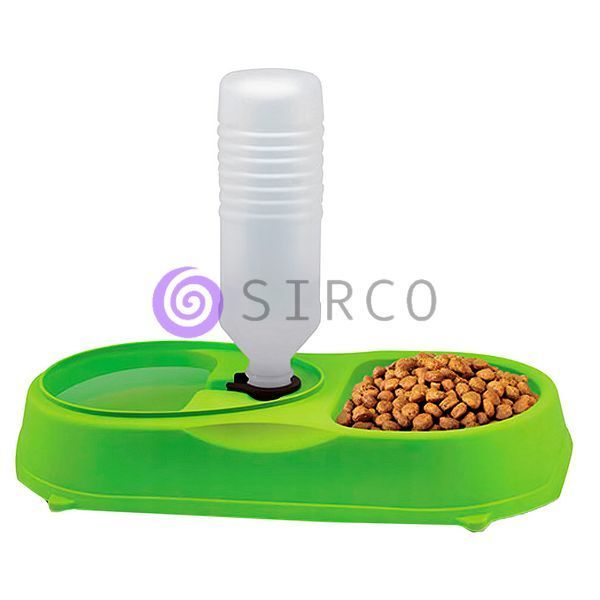 Миска для собак и кошек с автоматической поилкой пластиковая pet feeder Зеленая/509 05k05p061v2 фото