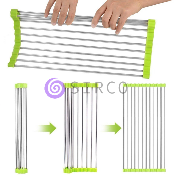 Кухонна складна сушарка для посуду на раковину KitchenWare EasyDry 37х22 см Зелена (HA-359) 10k05p027v2 фото