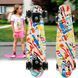 Penny Board БЕЛЫЙ скейт 25 со светящимися колесами, до 80 кг двусторонняя расцветка, до 80 кг 13k03p007v13 фото 1