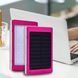 УМБ Power bank ViaKing 5000 mAh сонячна панель та LED-ліхтар Рожевий/H-1 11k12p004v3 фото 1