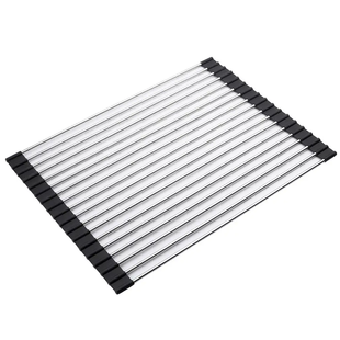 Кухонна складна сушарка для посуду на раковину KitchenWare EasyDry 37х22 см Чорна (HA-359) 10k05p027v3 фото