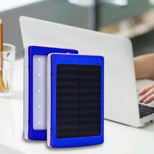 УМБ Power bank ViaKing 5000 mAh сонячна панель та LED-ліхтар Синiй/H-1 11k12p004v4 фото