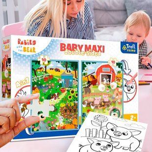 Детские развивающие 2в1 пазлы-раскраска Trefl "Ферма. BABY MAXI" 10+10 элементов (43000) (SB) 03k19p043 фото