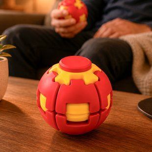 Настільна іграшка антистрес 3D фіджет-куля для рук, механічний сенсорний спінер без батарейок Червоний (YAS) 03k05p638v1 фото
