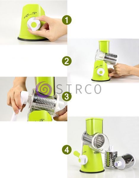 Ручна овочерізка мультислайсер SmartUS Kitchen Master Tabletop Drum Grater для овочів і фруктів, Червоний (509/11339) 10k13p008v2 фото
