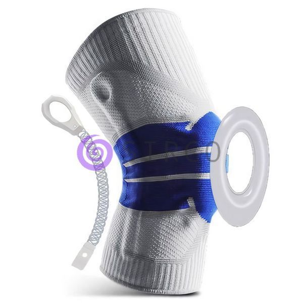 Компресійний наколінник з силіконовою вставкою Knee Support, бандаж для коліна, Сіро-синій розмір L (ЖЯ) 06k03p077v2 фото