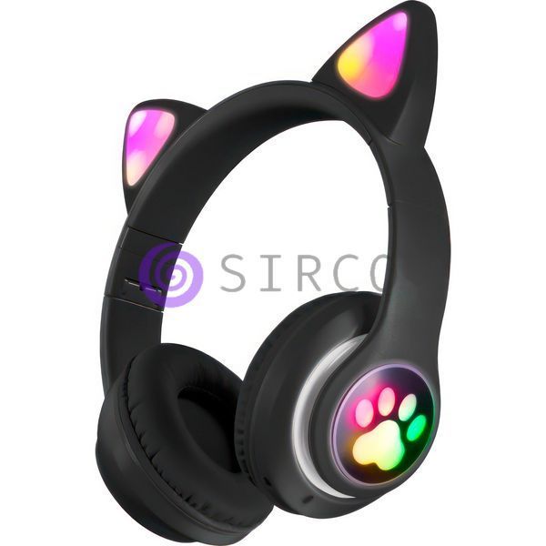 Беспроводные складные TWS bluetooth наушники с кошачьими ушками Cat STN-28 Черный + карта памяти на 32 Гб 11k01p116v2 фото