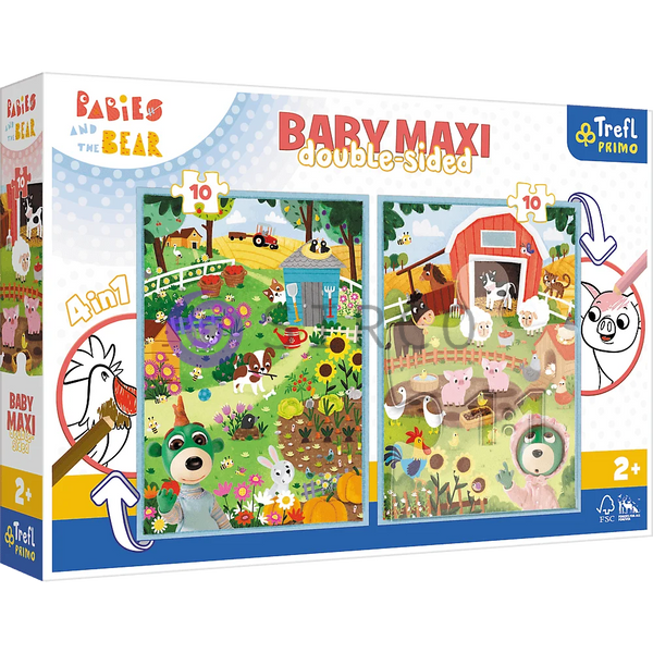 Детские развивающие 2в1 пазлы-раскраска Trefl "Ферма. BABY MAXI" 10+10 элементов (43000) (SB) 03k19p043 фото