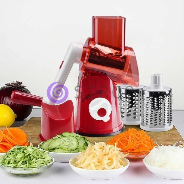 Ручна овочерізка мультислайсер SmartUS Kitchen Master Tabletop Drum Grater для овочів і фруктів, Червоний (509/11339) 10k13p008v2 фото