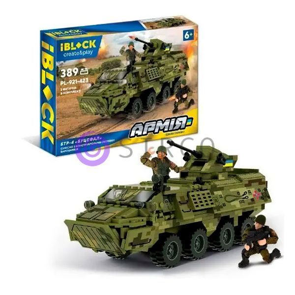 Конструктор Танк "IBLOCK" PL-921-423 ВСУ армия "БТР-4" (389 деталей)/IGR24 03k03p051 фото