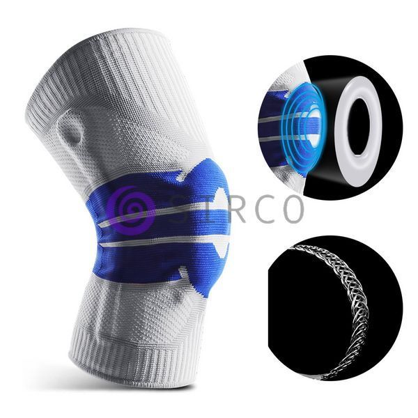 Компресійний наколінник з силіконовою вставкою Knee Support, бандаж для коліна, Сіро-синій розмір L (ЖЯ) 06k03p077v2 фото