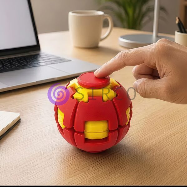 Настільна іграшка антистрес 3D фіджет-куля для рук, механічний сенсорний спінер без батарейок Червоний (YAS) 03k05p638v1 фото
