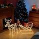 Новогодняя светодиодная фигура на металлическом каркасе из дюралайта "Маленький олень с санками" 135 * 46 см в ассортименте (синий, белый, тёплый, мультик) 12k01p060 фото 1