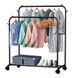 Двойная напольная вешалка-стойка Double Pole Hanger для одежды и обуви из нержавеющей стали Черная (212) 01k04p009v2 фото 1