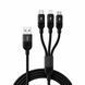 Універсальний зарядний кабель 3 в 1 Type-C, Lightning, Micro USB до 6A в нейлоновому обплетенні (509/5089) 11k06p503v1 фото 5