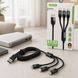Універсальний зарядний кабель 3 в 1 Type-C, Lightning, Micro USB до 6A в нейлоновому обплетенні (509/5089) 11k06p503v1 фото 1