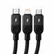 Універсальний зарядний кабель 3 в 1 Type-C, Lightning, Micro USB до 6A в нейлоновому обплетенні (509/5089) 11k06p503v1 фото 4