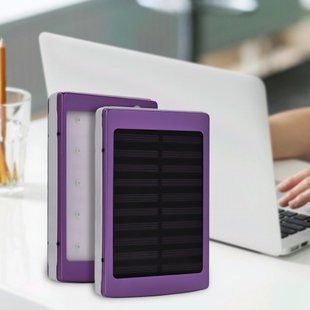 УМБ Power bank ViaKing 5000 mAh сонячна панель та LED-ліхтар Бузковий/H-1 11k12p004v5 фото