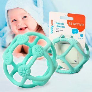 Детский силиконовый ортодонтический прорезыватель для зубов Babyono "Сфера" Голубой (489/01) (SB) 03k17p346v3 фото