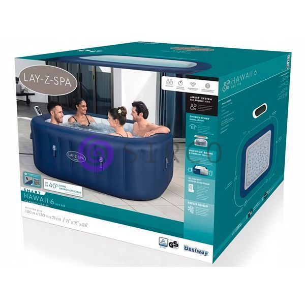 Надувне джакузі Bestway 6001H Lay-Z-Spa Hawaii 180x71 см 1325 л/год 6 місць 840 л (АТ) 02k12p331 фото