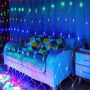 Новогодняя гирлянда Xmas Сетка прозрачный провод 144 Led диодов (на коробке 200) 1.5*1.5м Мультик 12k01p028v2 фото