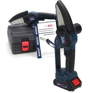 Акумуляторна міні-пила Bosch UniversalChain 24 (24V, 4Аh, шина 10 см) захисна кришка, в кейсі 09k08p039 фото