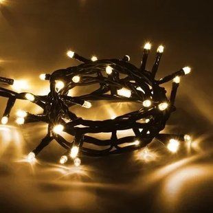 Новогодняя гирлянда черный провод XMAS нить Теплый белый 300 LED (20 метров) 12k01p012v3 фото