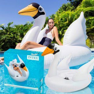 Надувний пліт для купання Intex 56287 "Білий лебідь" 194x152x147 см 02k10p170 фото