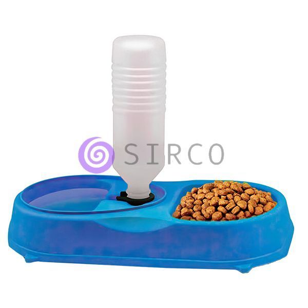 Миска для собак и кошек с автоматической поилкой пластиковая pet feeder Синяя/509 05k05p061v1 фото