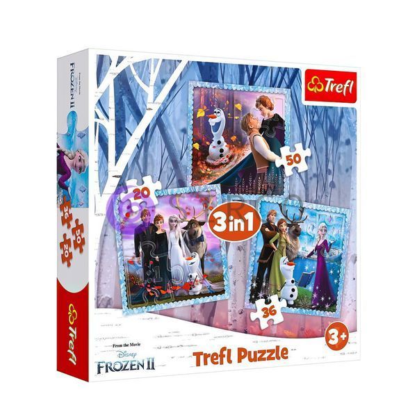 Пазлы 3 в 1 набор "Холодное сердце: магические истории" 34853 Trefl (SB) 03k19p325 фото