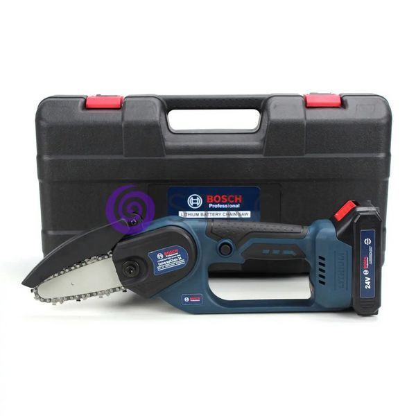 Аккумуляторная мини-пила Bosch UniversalChain 24 (24V, 4Аh, шина 10 см) защитная крышка, в кейсе 09k08p039 фото