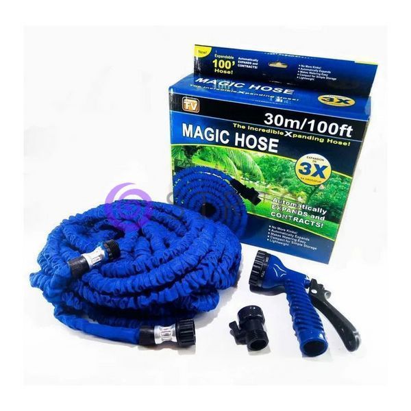 Садовый растягивающийся шланг для полива Х HOSE 45 м + насадка распылитель 09k04p003v6 фото