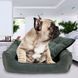 Велюрова лежанка для собак та кішок з м'якими бортами Mamo Pets Simple S 50х40см Темно-сіра 05k01p030v1 фото 1