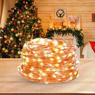 Новорічна гірлянда світлодіодна Xmas "Роса" на батарейках 10 м мідний дріт (Тепло свічення) на 3 батарейки 12k01p035v2 фото