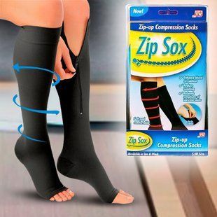 Компрессионные гольфы от отечности ног Zip Sox на молнии (черные XL) 06k03p061v4 фото