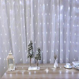 Новогодняя гирлянда Xmas Сетка прозрачный провод 200 Led диодов 1,5*1,5м белый 12k01p073 фото