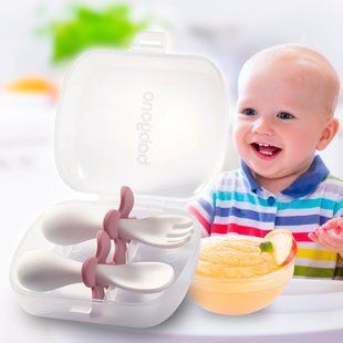 Дитячий набір столових приладів ложка та вилка у футлярі BabyOno (969) (SB) 03k17p296 фото