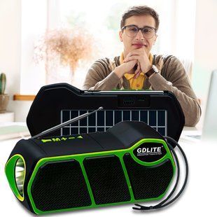 Портативна сонячна система- повербанк (ліхтар, радіо FM, Bluetooth) GD-LITE-11 Зелений 11k12p034 фото