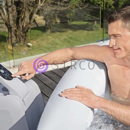 Надувне квадратне джакузі, аеро-масаж, тент, насос 1325 л/год Bestway Lay-Z-Spa Rome 6002U 180&times;180&times;66 см (AT) 02k12p342 фото