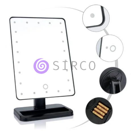 Косметичне дзеркало з підсвічуванням для макіяжу Large Led Mirror Чорне 07k04p033v1 фото
